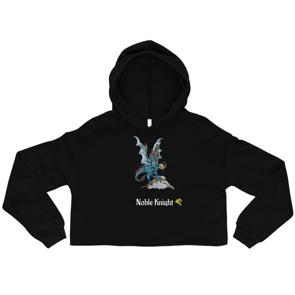 Black hoodie with a dragon graphic and 'Noble Knight' text on a white background